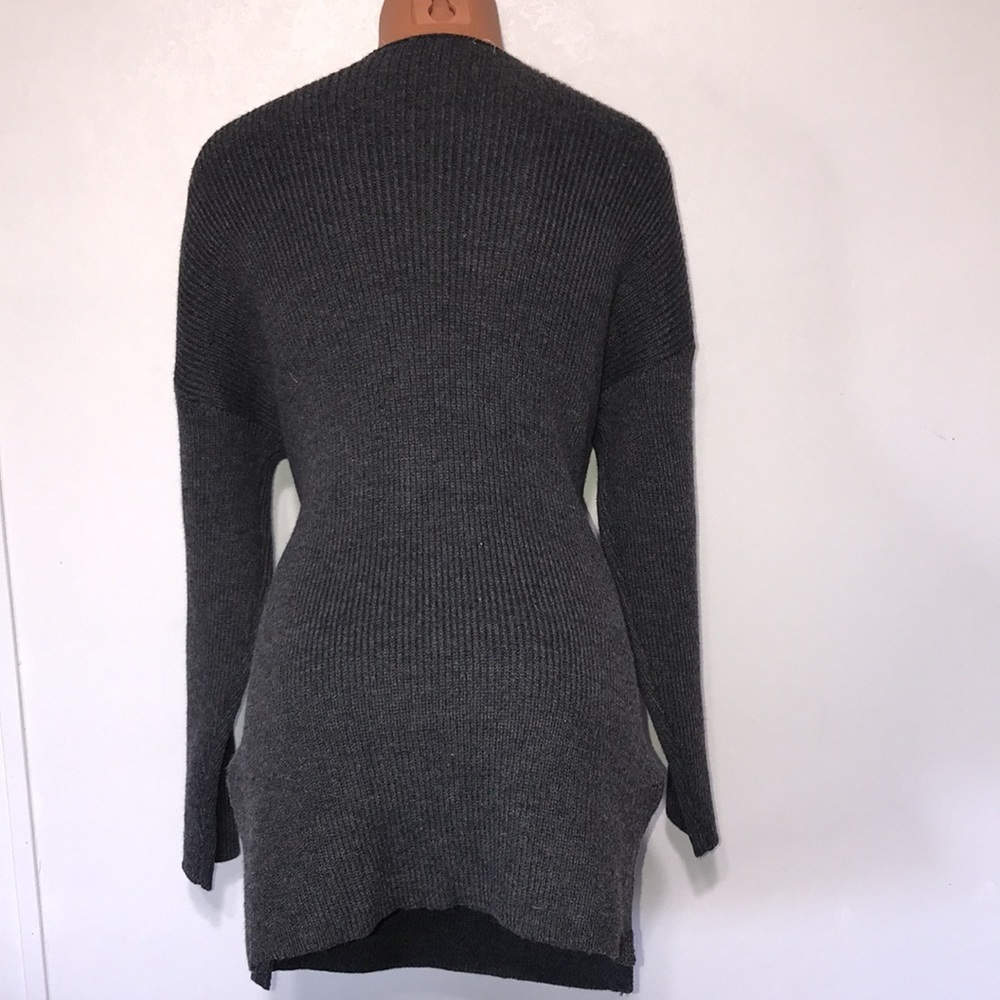 Sage Gray Knit Wrap Tunic Sweater - Picture 6 of 12